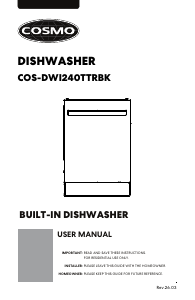 Bruksanvisning Cosmo COS-DWI240TTRBK Diskmaskin