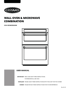 Manual Cosmo COS-WOMCR302SS Oven