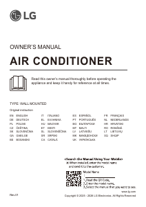 Manual LG WZ24AWU Ar condicionado