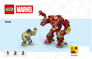 Manual Lego set 76343 Super Heroes Batalha Épica: Hulkbuster contra Hulk