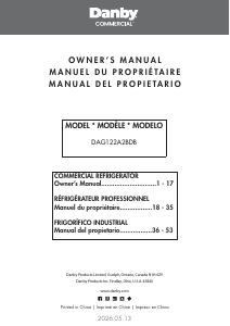 Mode d’emploi Danby DAG122A2BDB Réfrigérateur