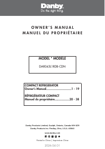 Mode d’emploi Danby DAR043L1RDB-CDN Réfrigérateur