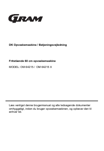 Brugsanvisning Gram OM 64215 Opvaskemaskine