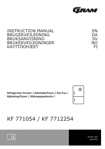 Käyttöohje Gram KF 771054 Jääkaappipakastin