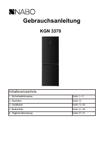 Bedienungsanleitung NABO KGN 3370 Kühl-gefrierkombination
