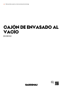 Manual de uso Gaggenau GV251130 Sellador de vacío