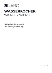 Bedienungsanleitung NABO WK 1700 Wasserkocher