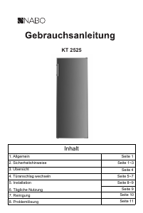 Bedienungsanleitung NABO KT 2525 Kühlschrank