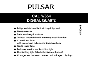 Manual Pulsar W854 Movement