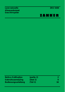 Bedienungsanleitung Zanker ZKS 5430 S Geschirrspüler