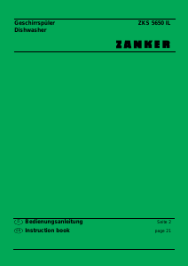 Bedienungsanleitung Zanker ZKS 5650 IL Geschirrspüler