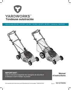 Mode d’emploi Yardworks 060-1667-4 Tondeuse à gazon