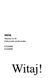 Instrukcja BenQ E2220HD Monitor LCD