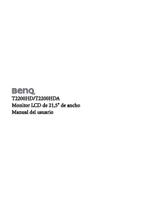 Manual de uso BenQ T2200HDA Monitor de LCD