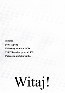 Instrukcja BenQ T921 Monitor LCD