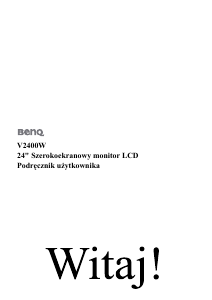 Instrukcja BenQ V2400W Monitor LCD