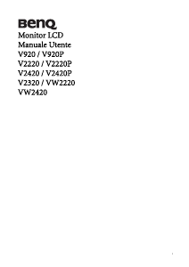 Manuale BenQ V920 Monitor LCD