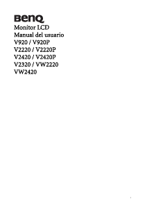 Manual de uso BenQ V920 Monitor de LCD