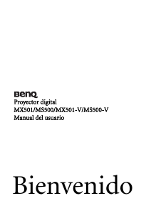 Manual de uso BenQ MX501 Proyector