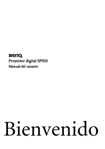 Manual de uso BenQ SP920 Proyector