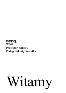Instrukcja BenQ W600 Projektor