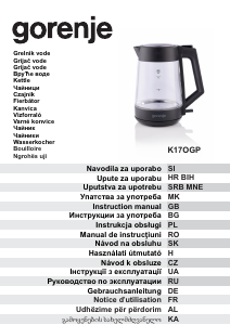 Manuál Gorenje K17OGP Konvice
