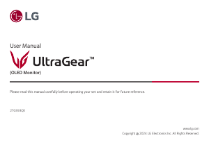 Bruksanvisning LG 27GS93QE-B UltraGear LED skärm