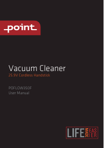 Brugsanvisning Point POFLOW350F Støvsuger