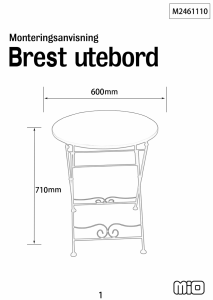 Manual de uso Mio Brest Mesa de jardín