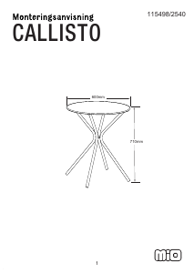 Manual de uso Mio Callisto Mesa de jardín