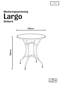 Manual de uso Mio Largo Mesa de jardín