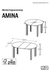 Handleiding Mio Amina Eettafel