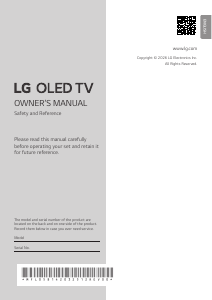 Handleiding LG OLED83G64LW OLED televisie