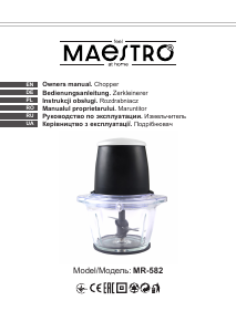Instrukcja Maestro MR-582 Rozdrabniacz kuchenny