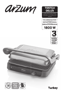 Bruksanvisning Arzum AR 2001 Smörgåsgrill