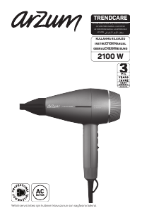 Bruksanvisning Arzum AR 5109 Hårtork