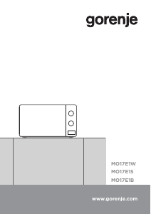 Vadovas Gorenje MO20CE1W5 Mikrobangų krosnelė