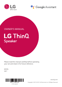 Bruksanvisning LG WK7 Högtalare