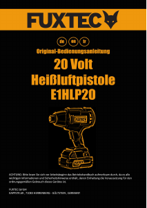 Bedienungsanleitung Fuxtec E1HLP20 Klebepistole