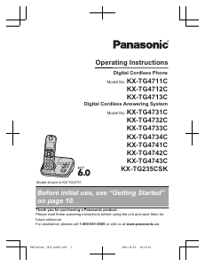 Bruksanvisning Panasonic KX-TG471 Trådlös telefon