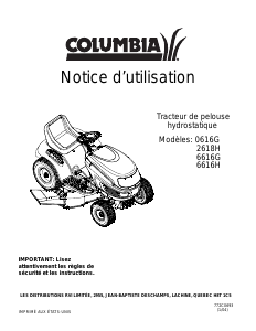 Mode d’emploi Columbia 6616G Tondeuse à gazon