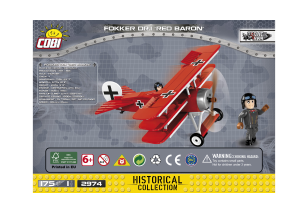 Manual Cobi set 2974 Great War Fokker DR.1 'Red Baron'