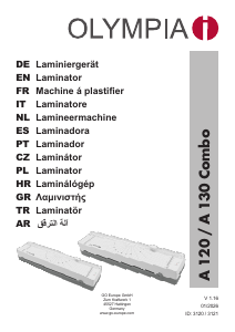 Bruksanvisning Olympia A 130 Combo Lamineringsmaskin