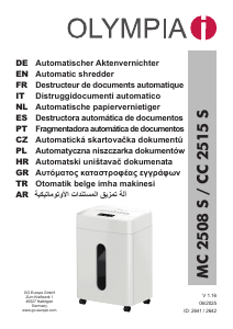 Bedienungsanleitung Olympia CC 2515 S Aktenvernichter