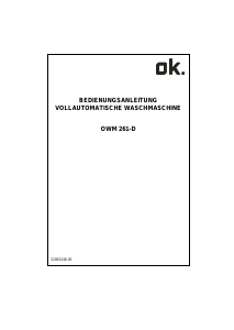 Bedienungsanleitung OK OWM 261-D Waschmaschine