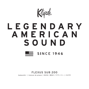 Manual de uso Klipsch Flexus Sub 200 Subwoofer