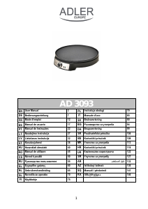 Manuál Adler AD 3093 Palačinkovač