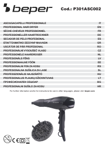 Manual Beper P301ASC002 Uscător de păr