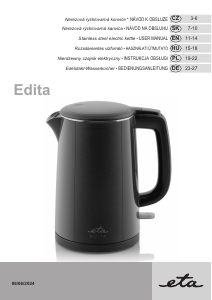 Bruksanvisning Eta Edita 8595 90020 Vattenkokare