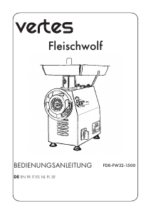 Manual Vertes FD8-FW32-1500 Meat Grinder